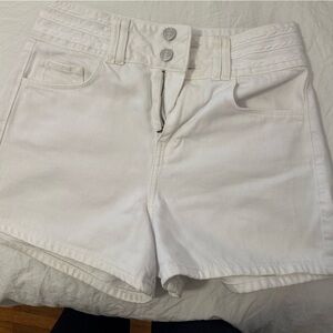 Frame Denim White Triple Stitch High-Waist Women’s Shorts